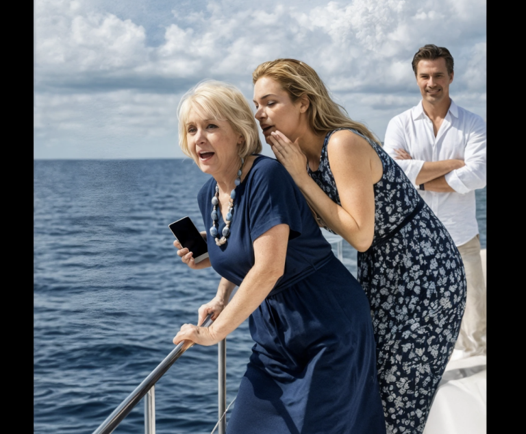 «Попрощайся с акулами», — прошептала моя невестка, толкая меня за борт яхты. Мой собственный сын стоял рядом и улыбался.