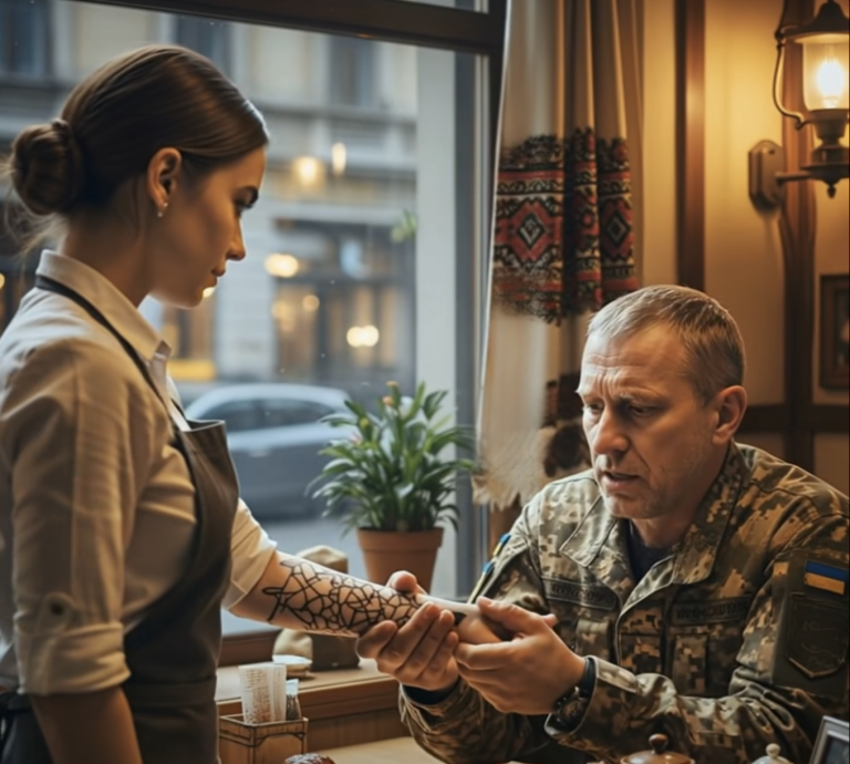 Ветеран в кафе заметил татуировку на руке молодой официантки: мужчина был в ужасе, когда вспомнил, где раньше видел эту татуировку