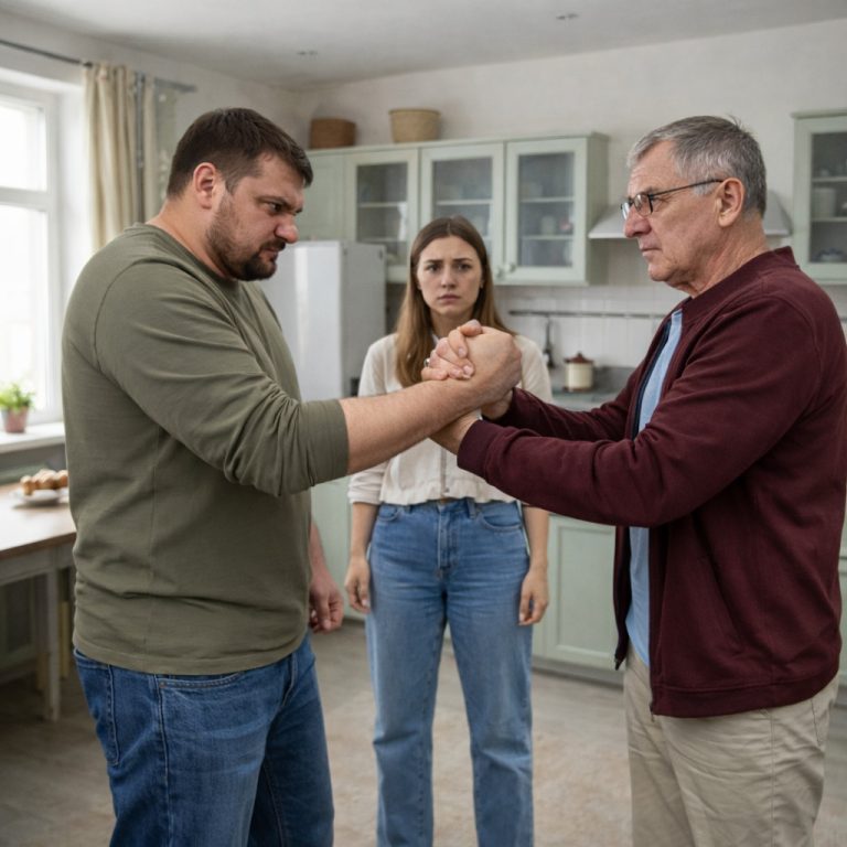 Муж замахнулся на меня при всей родне. Все замерли. А потом мой 70-летний отец молча встал из-за стола, и зять пожалел, что родился.