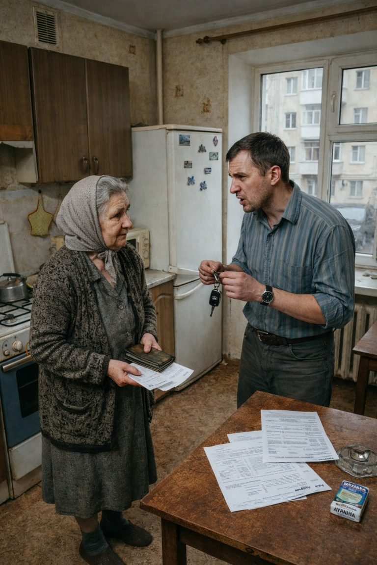 Галина Петровна стояла у окна своей старой «хрущёвки»