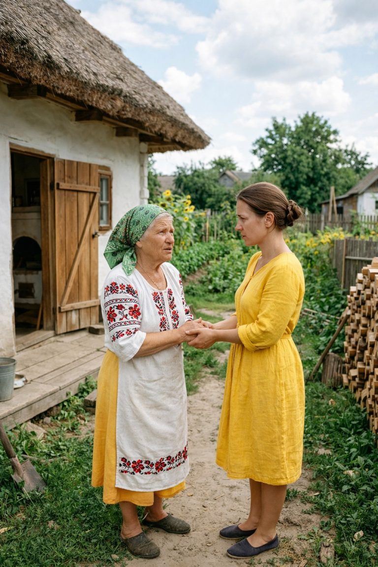 Лида стояла на крыльце, кутаясь в старую вязаную кофту, и наблюдала