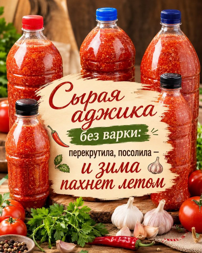 Сырая аджика без варки: всё перекрутила, посолила — и зимой на кухне снова пахнет настоящим летом